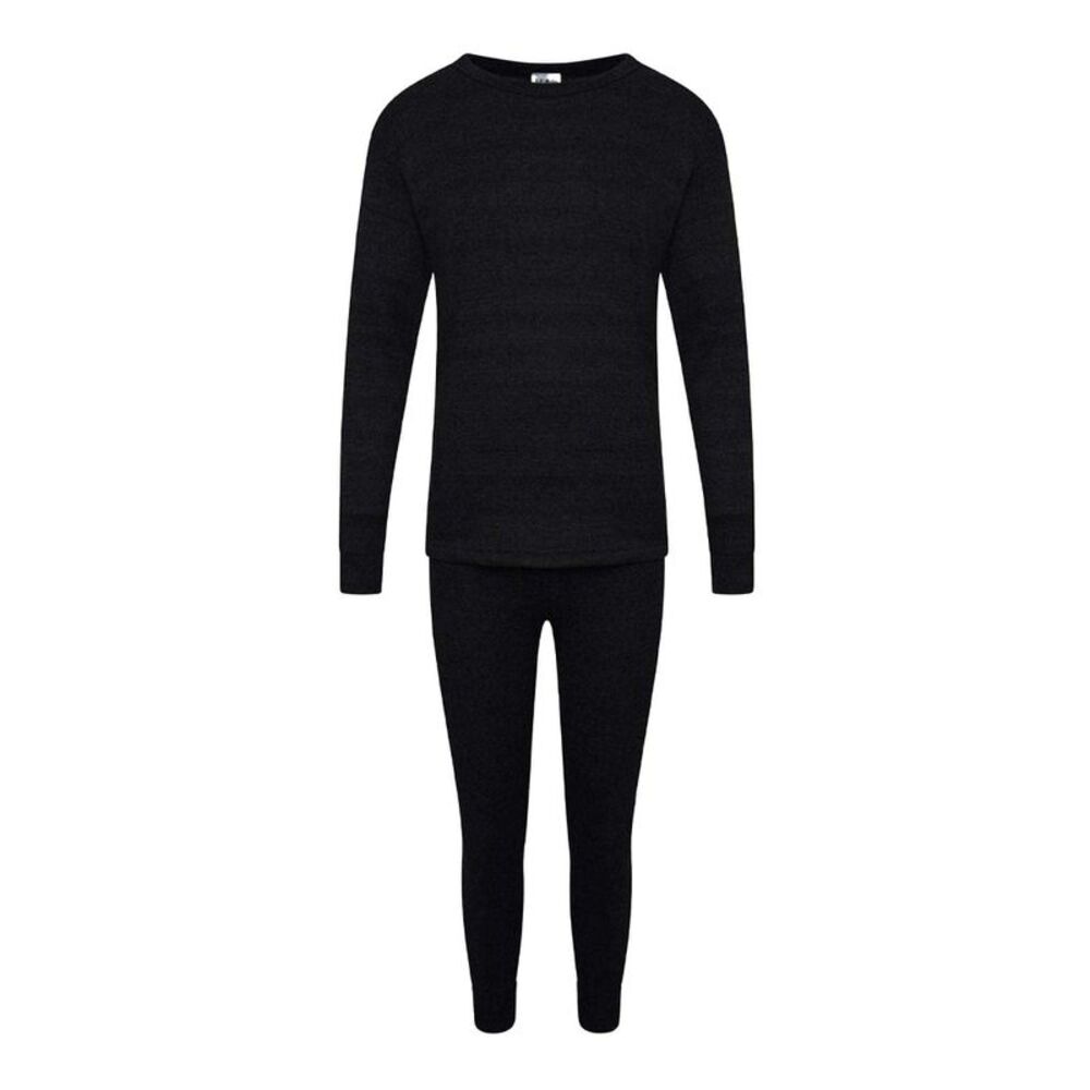 K Collection Childrens/Kids Long-Sleeved Thermal Base Layers Set / Black
